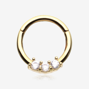 Golden Glistening Sparkle Seamless Clicker Ring-Gold